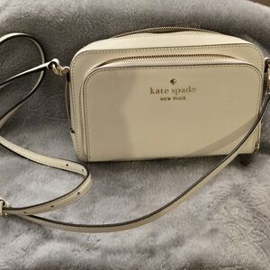 Kate Spade Cream Leather Crossbody Camera Bag